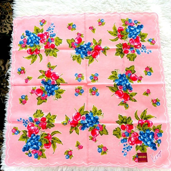 Kenzo Multicolor 100% Cotton Fruity Bandanna/Scarf - Picture 2 of 9